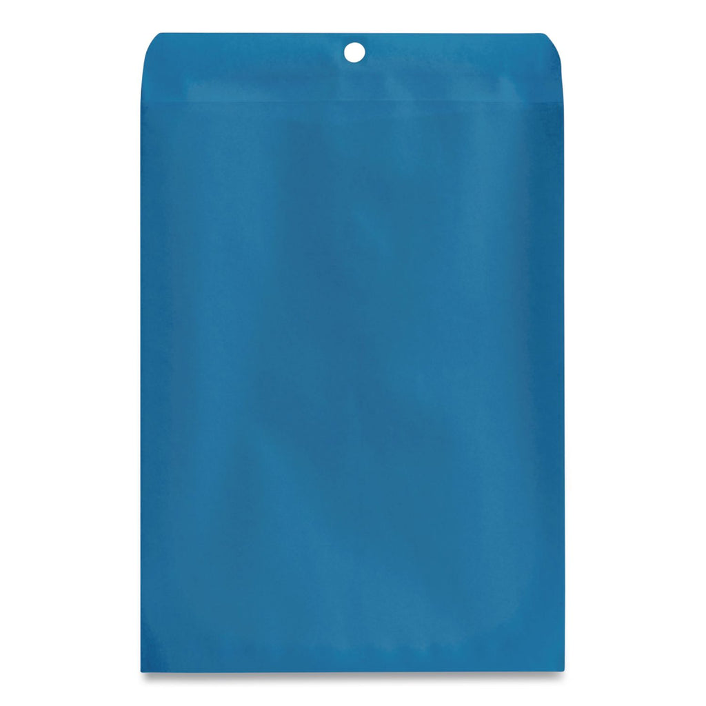 Clasp Envelope, 28 lb Bond Weight Kraft, #90, Square Flap, Clasp/Gummed Closure, 9 x 12, Blue, 10/Pack