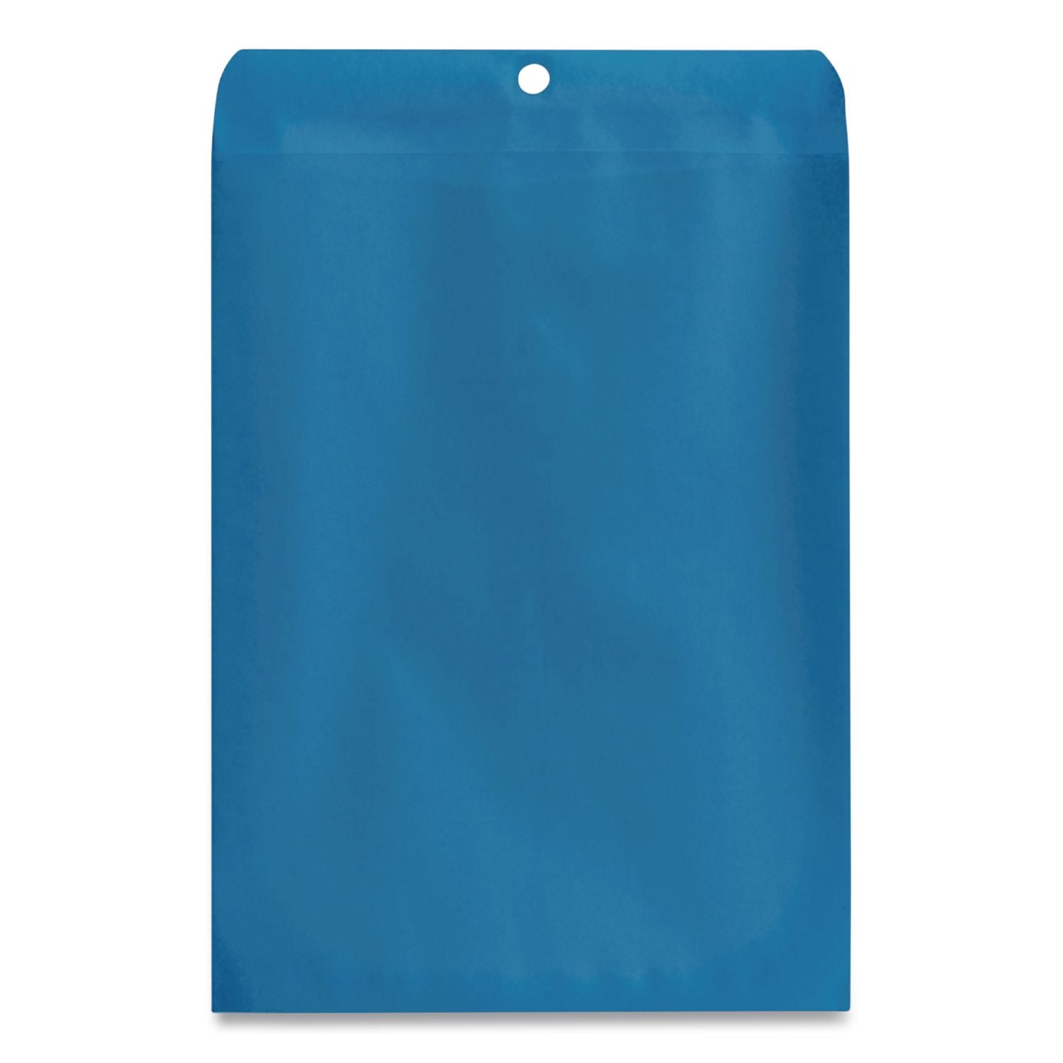 Clasp Envelope, 28 lb Bond Weight Kraft, #90, Square Flap, Clasp/Gummed Closure, 9 x 12, Blue, 10/Pack