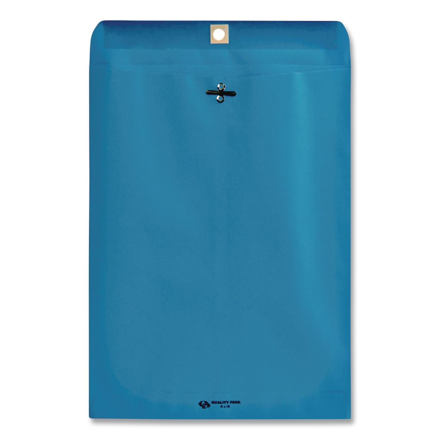 Clasp Envelope, 28 lb Bond Weight Kraft, #90, Square Flap, Clasp/Gummed Closure, 9 x 12, Blue, 10/Pack