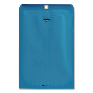 Clasp Envelope, 28 lb Bond Weight Kraft, #90, Square Flap, Clasp/Gummed Closure, 9 x 12, Blue, 10/Pack