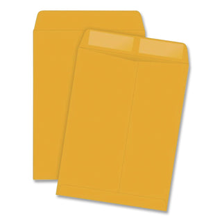 Catalog Envelope, 28 lb Bond Weight Kraft, #13 1/2, Square Flap, Gummed Closure, 10 x 13, Brown Kraft, 100/Box