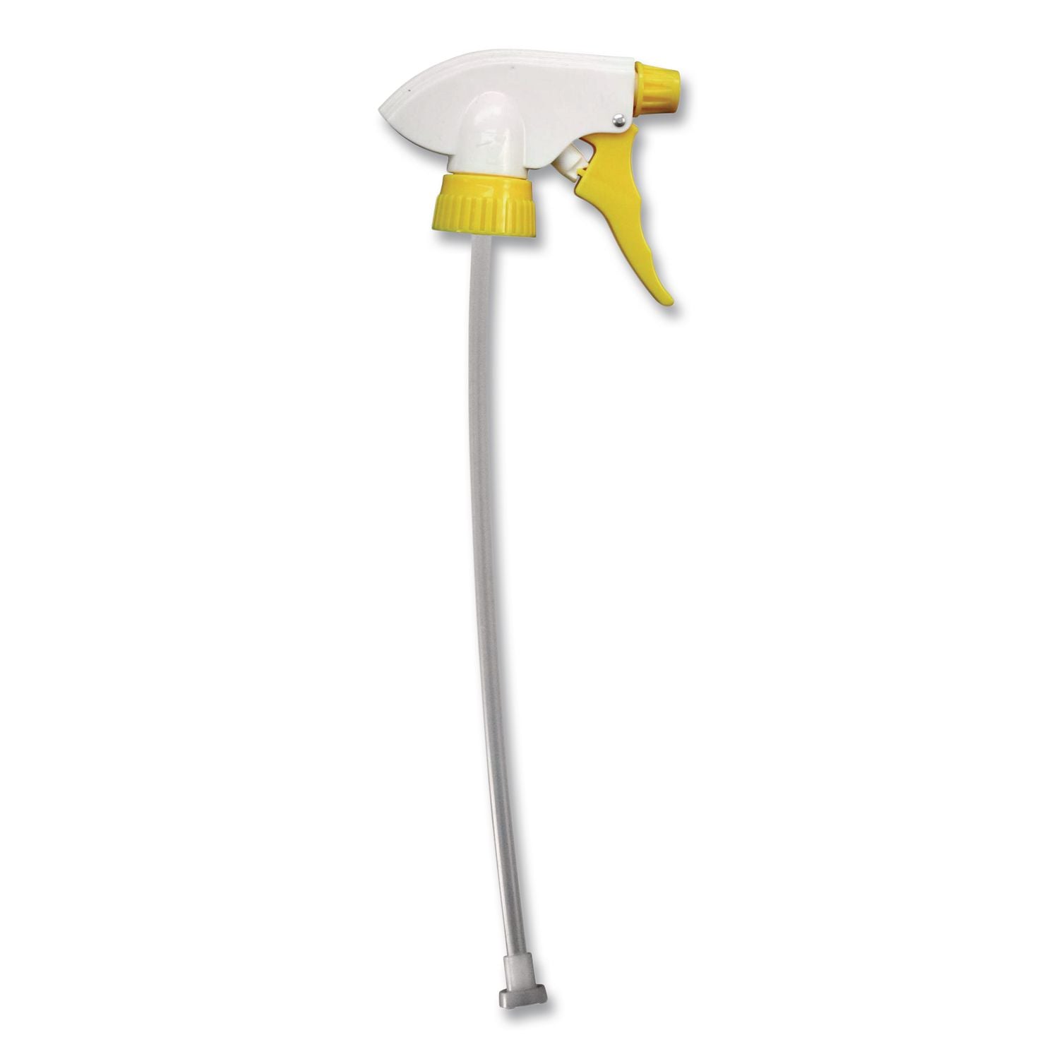 Chemical Resistant Trigger Sprayer, 9.88" Tube, Fits 32 oz Bottles, Yellow/White, 24/Carton