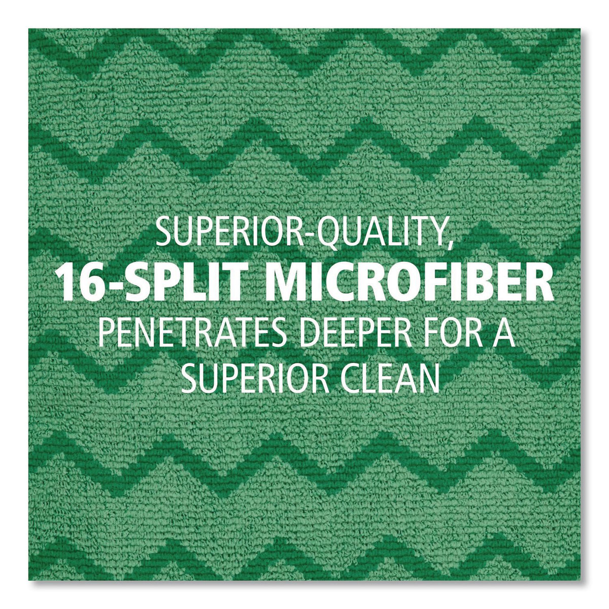 Reusable Cleaning Cloths, Microfiber, 16 x 16, Green, 12/Carton