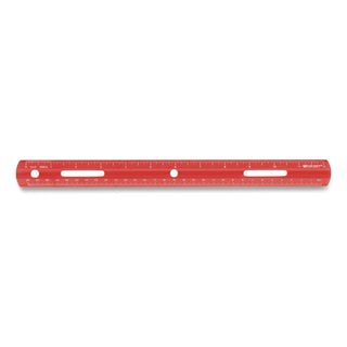 Westcott 12" Plastic Ruler - 12" Length - 1/16 Graduations - Imperial, Metric Measuring System - Plastic - 1 Each - Assorted