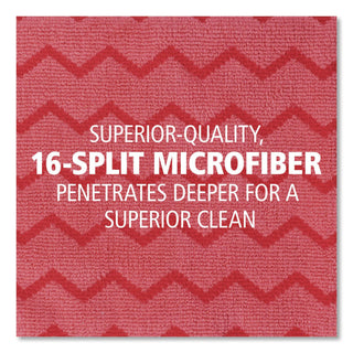 HYGEN Microfiber Cleaning Cloths, 12 x 12, Red, 12/Carton