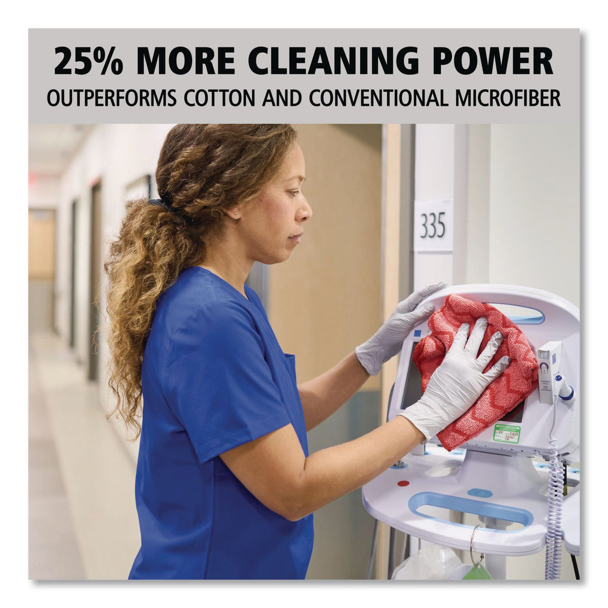 HYGEN Microfiber Cleaning Cloths, 12 x 12, Red, 12/Carton