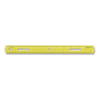Westcott 12" Plastic Ruler - 12" Length - 1/16 Graduations - Imperial, Metric Measuring System - Plastic - 1 Each - Assorted