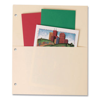 Avery Untabbed Double Pocket Dividers - 11.1" Height x 9.3" Width - 2 x Pockets Capacity - For Letter 8 1/2" x 11" Sheet - Ring Binder - Rectangular - Buff - 5 / Pack