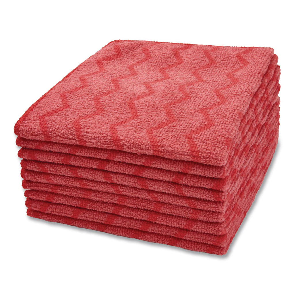 HYGEN Microfiber Cleaning Cloths, 12 x 12, Red, 12/Carton