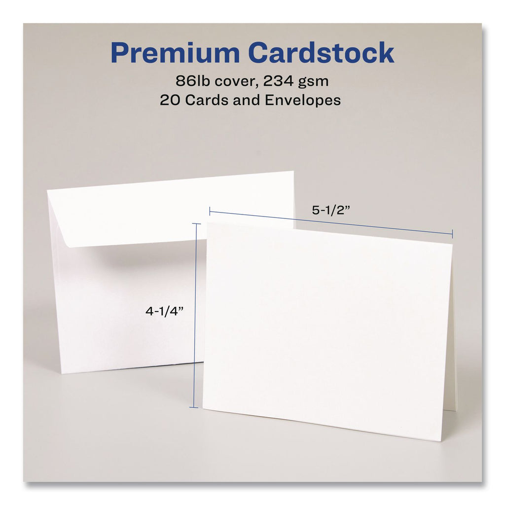 Avery Greeting Cards - 97 Brightness - 4 1/4" x 5 1/2" - Matte - 20 / Pack - Heavyweight - White
