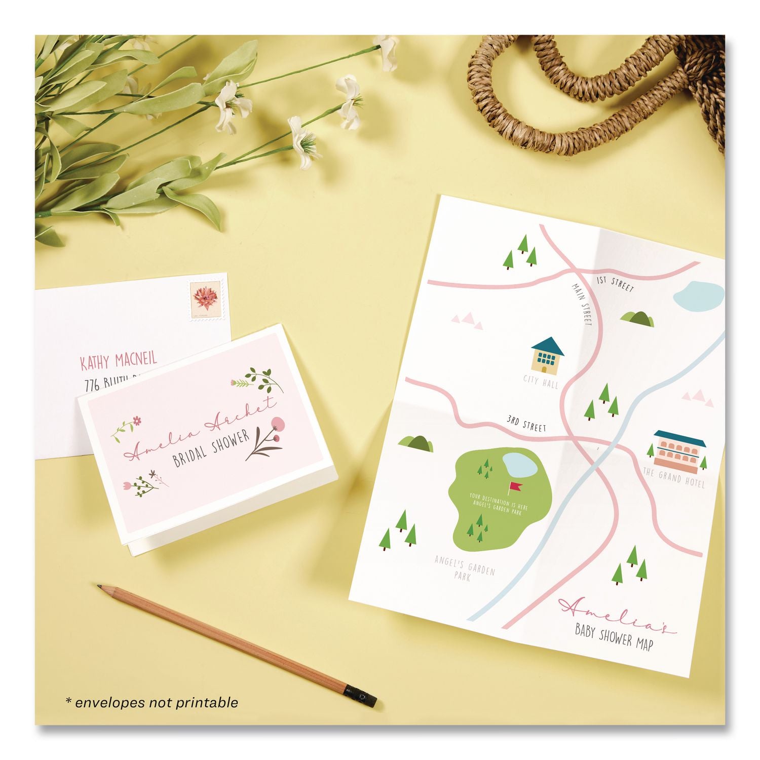 Avery Greeting Cards - 97 Brightness - 4 1/4" x 5 1/2" - Matte - 20 / Pack - Heavyweight - White