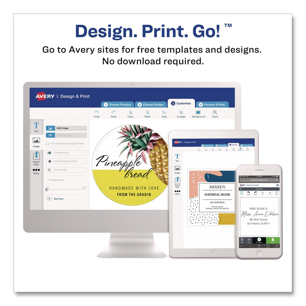 Avery Greeting Cards - 97 Brightness - 4 1/4" x 5 1/2" - Matte - 20 / Pack - Heavyweight - White