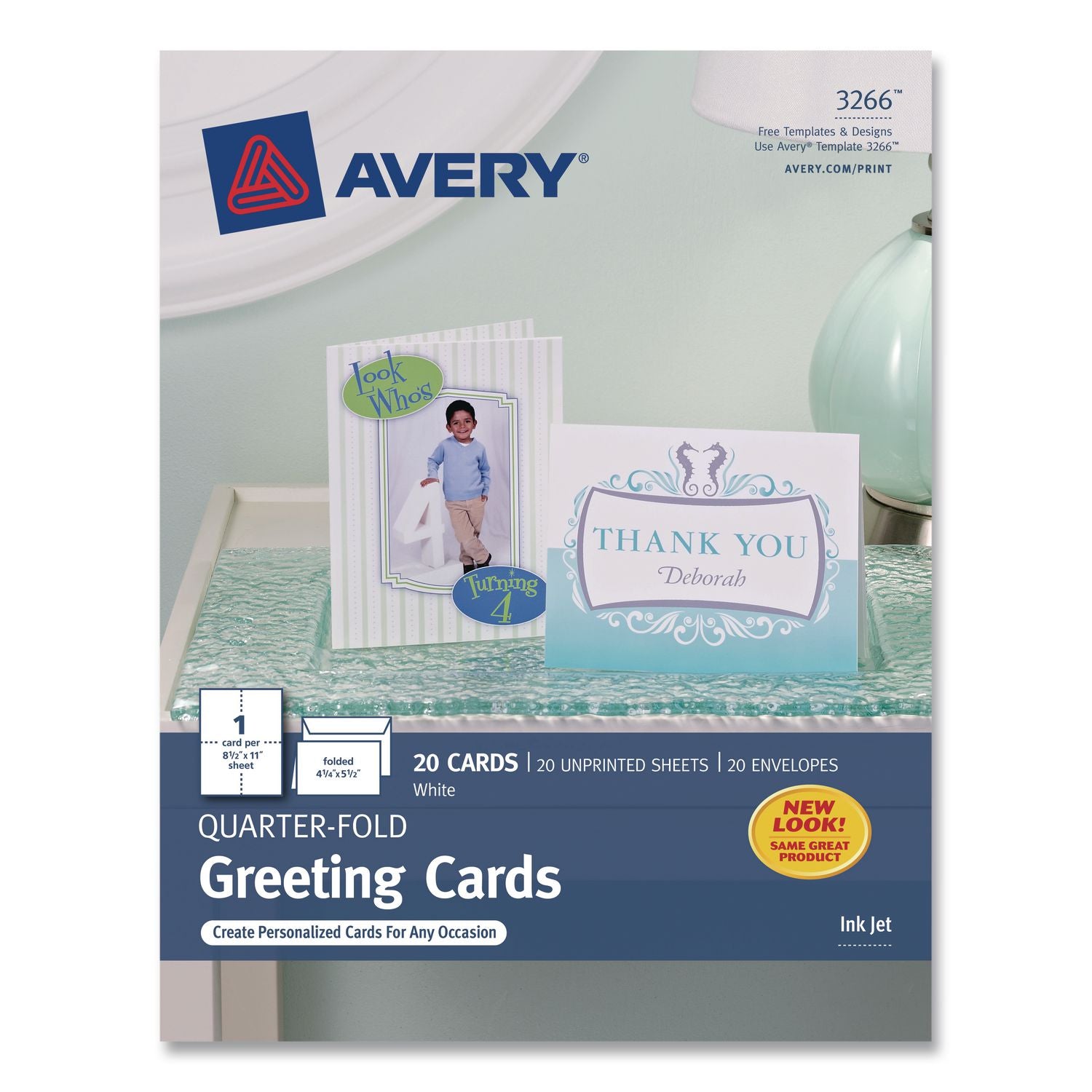 Avery Greeting Cards - 97 Brightness - 4 1/4" x 5 1/2" - Matte - 20 / Pack - Heavyweight - White