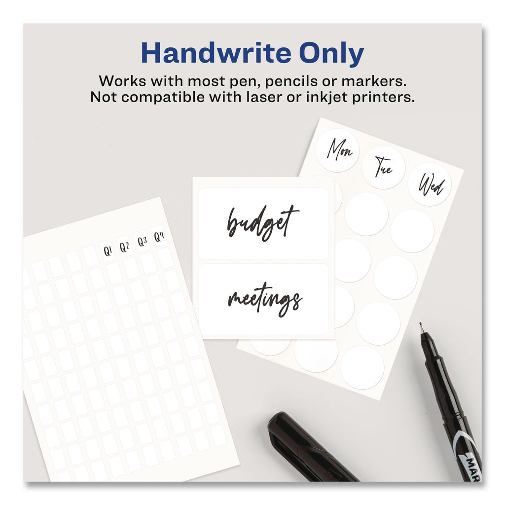 Avery Removable ID Labels - 5/16" Width x 1/2" Length - Removable Adhesive - Rectangle - White - Paper - 1000 / Pack - Self-adhesive