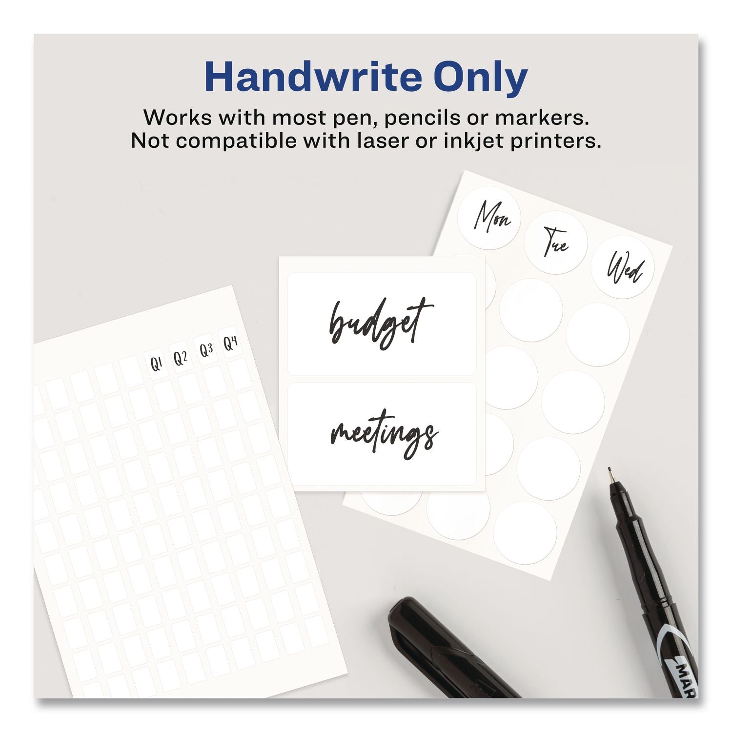 Avery Removable ID Labels - 5/16" Width x 1/2" Length - Removable Adhesive - Rectangle - White - Paper - 1000 / Pack - Self-adhesive