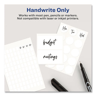 Avery Removable ID Labels - 5/16" Width x 1/2" Length - Removable Adhesive - Rectangle - White - Paper - 1000 / Pack - Self-adhesive