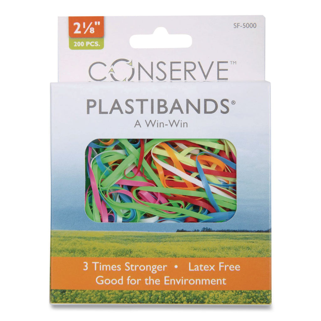 Conserve Plastibands - 2.1" Length - Latex-free - 200 / Box - Polyurethane - Assorted