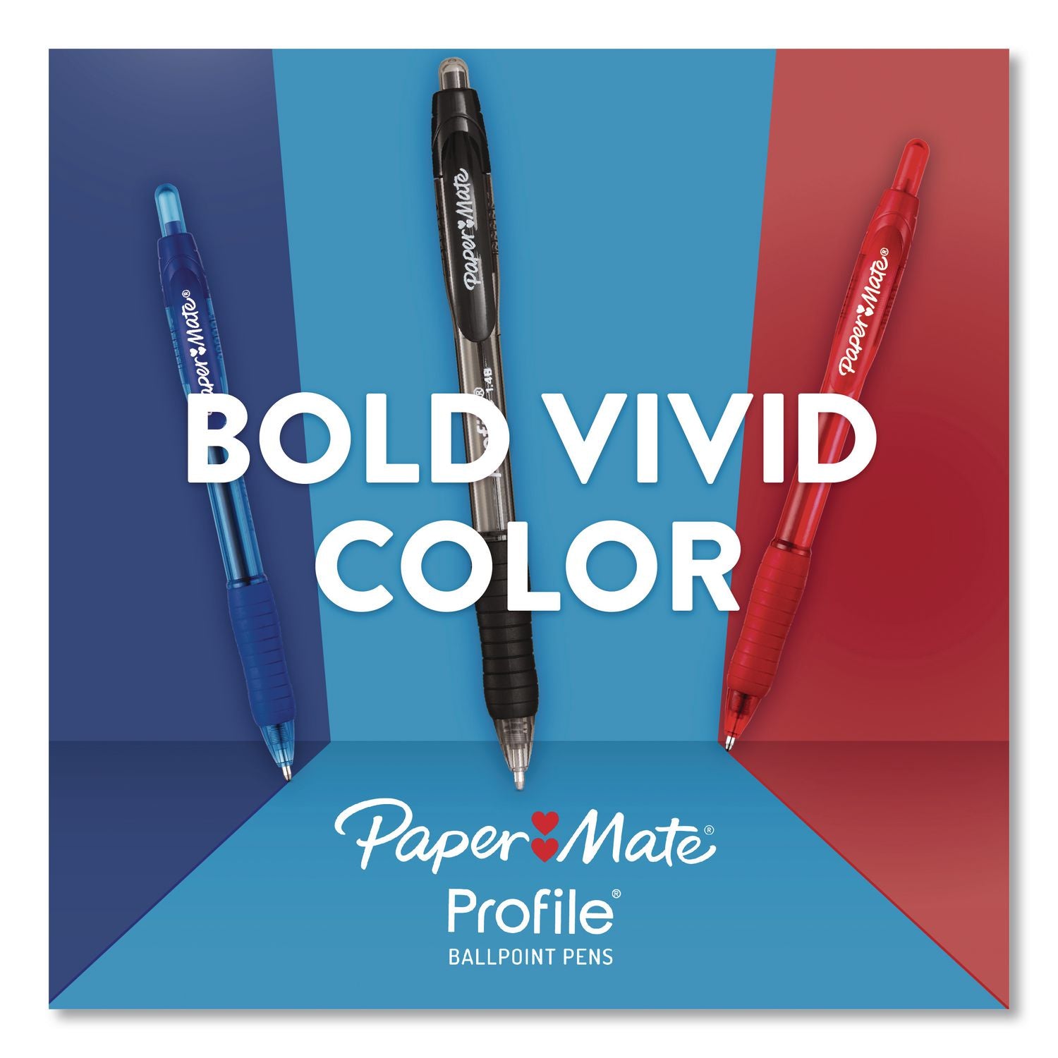 Paper Mate Profile Ballpoint Pen - Bold Pen Point - 1.4 mm Pen Point Size - Refillable - Retractable - Black, Blue, Green, Brown, Lime, Magenta, Navy, Orange, Purple, Turquoise, Violet - Turquoise Barrel - 12 / Pack