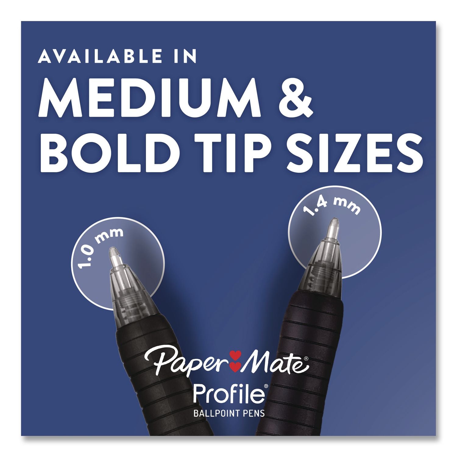 Paper Mate Profile Ballpoint Pen - Bold Pen Point - 1.4 mm Pen Point Size - Refillable - Retractable - Black, Blue, Green, Brown, Lime, Magenta, Navy, Orange, Purple, Turquoise, Violet - Turquoise Barrel - 12 / Pack