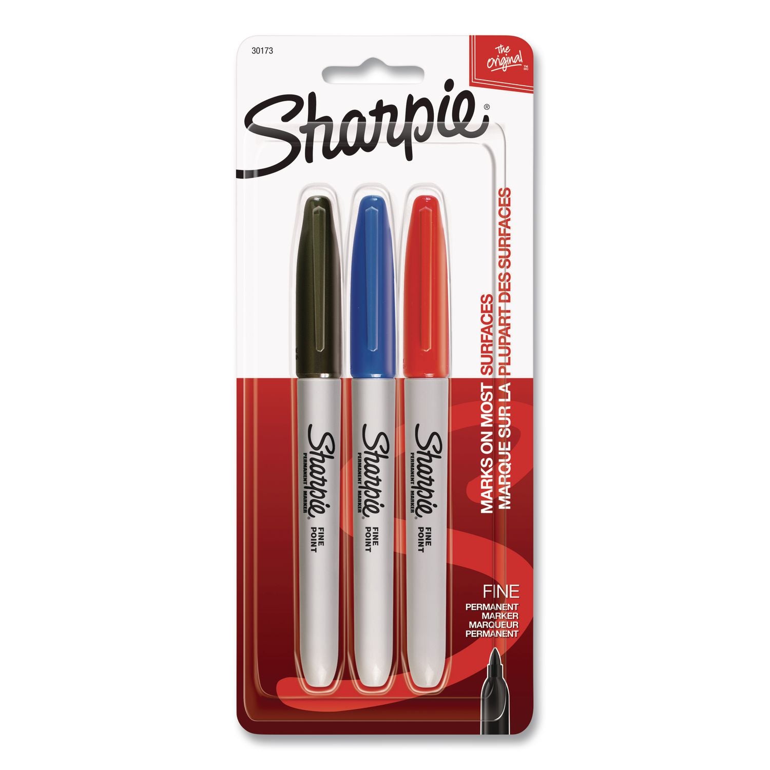 Sharpie Fine Point Permanent Marker - Fine Marker Point - 0.5 mm Marker Point Size - Chisel Marker Point Style - Assorted Alcohol Based Ink - 3 / Pack