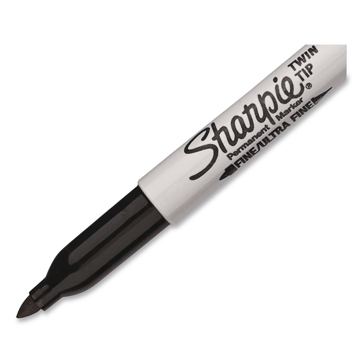 Sharpie Twin Tip Permanent Markers - Fine, Ultra Fine Marker Point - Black Alcohol Based Ink - 4 / Pack