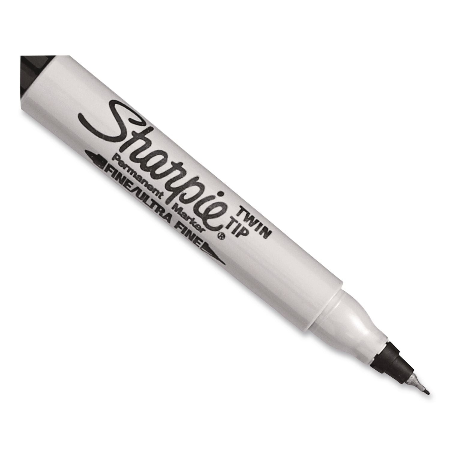 Sharpie Twin Tip Permanent Markers - Fine, Ultra Fine Marker Point - Black Alcohol Based Ink - 4 / Pack