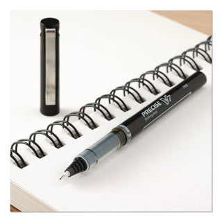 Pilot Precise V7 Fine Premium Capped Rolling Ball Pens - Fine Pen Point - 0.7 mm Pen Point Size - Black - Black Barrel - 5 / Pack