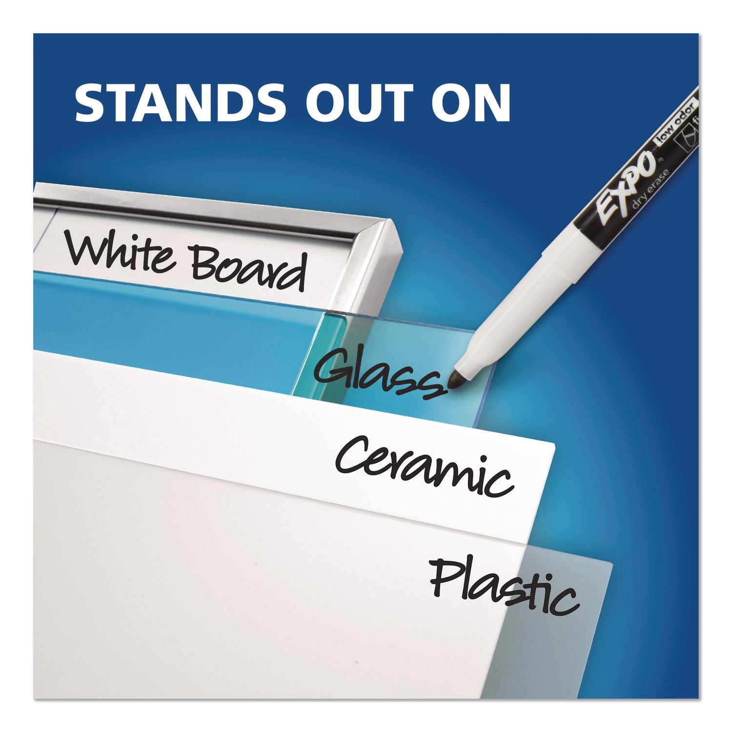 Expo Low-Odor Dry-erase Markers - Fine Marker Point - Assorted - 4 / Set