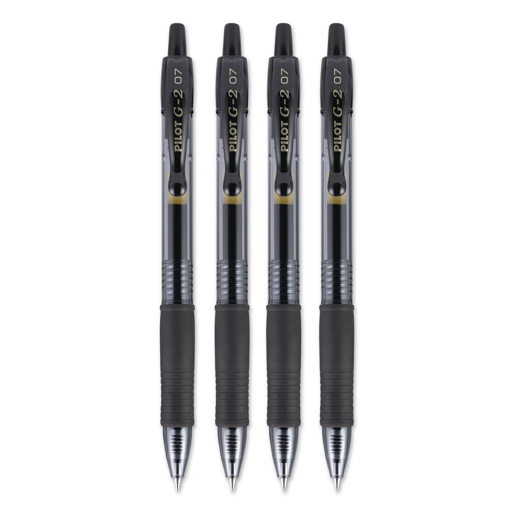 Pilot G2 Premium Gel Roller Pens - Fine Pen Point - 0.7 mm Pen Point Size - Refillable - Retractable - Black Gel-based Ink - 4 / Pack