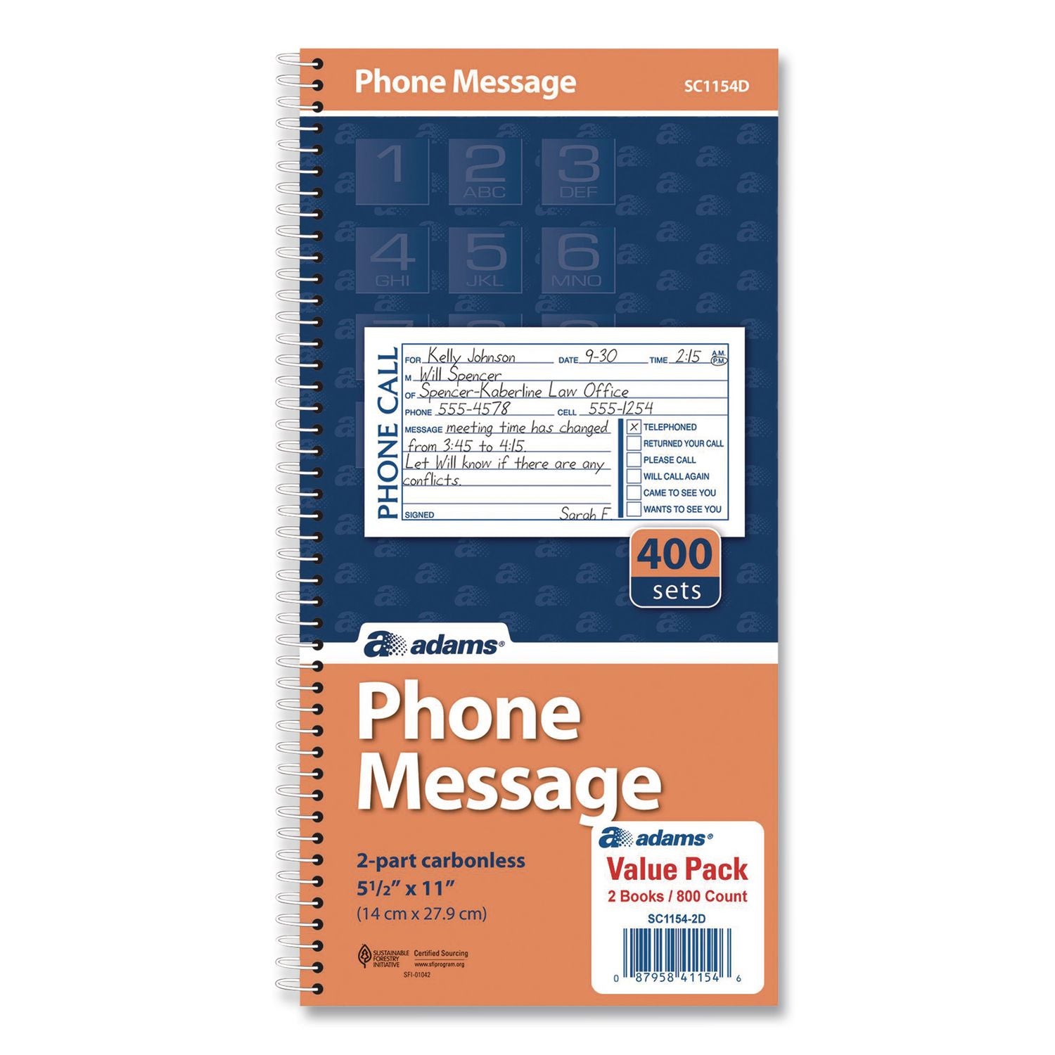 Book,Phn Msg,400St/Bk,2Bk
