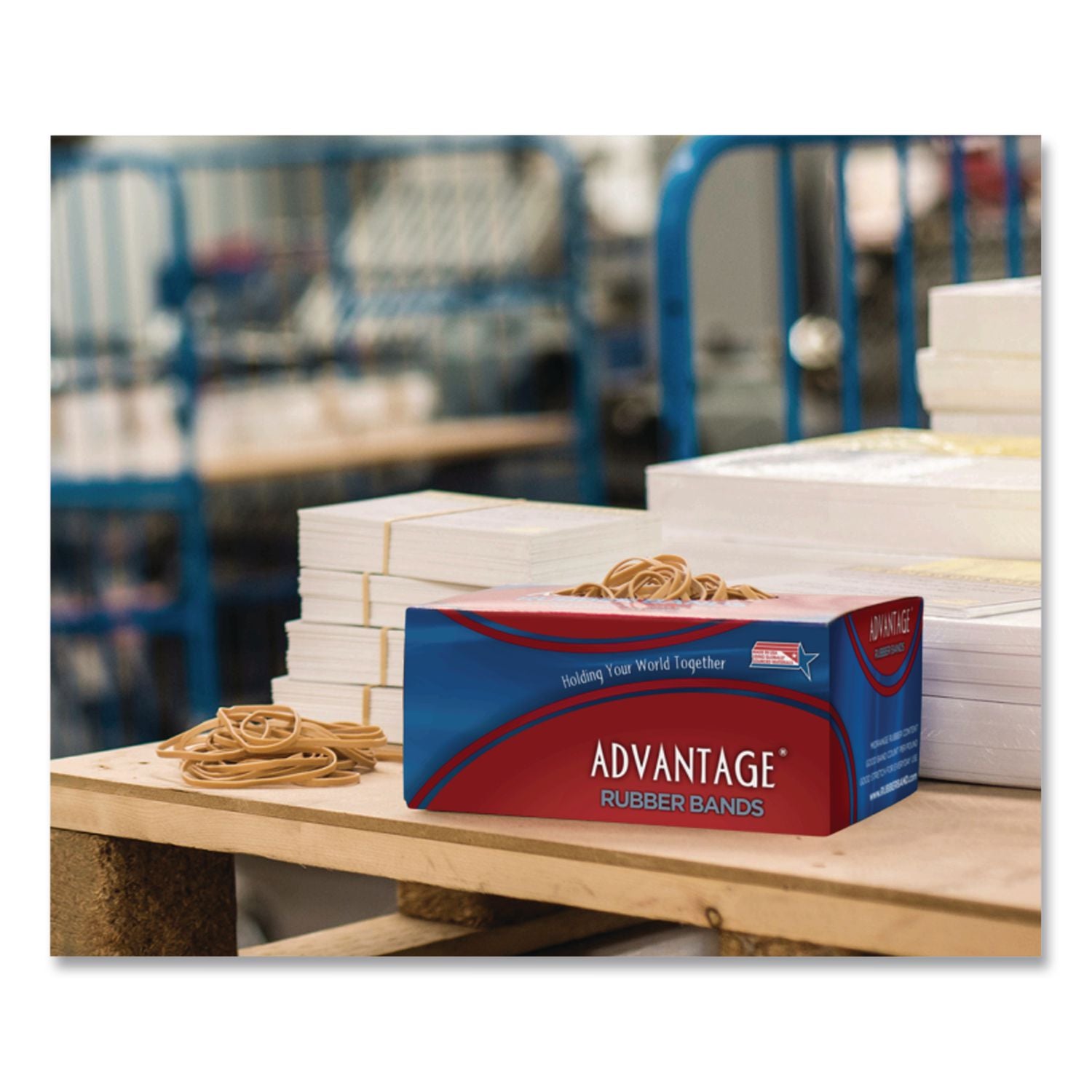 Alliance Rubber 26085 Advantage Rubber Bands - Size #8 - Approx. 5200 Bands - 7/8" x 1/16" - Natural Crepe - 1 lb Box