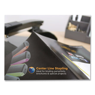 Bostitch Booklet Stapler - 20 of 16lb Paper Sheets Capacity - 210 Staple Capacity - Full Strip - 1/4" Staple Size - 1 Each - Black
