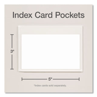 Cardinal Self-Adhesive Polypropylene Pockets - 3.6" Height x 5.3" Width - 100 mil Thickness - 1 x Card Capacity - 5" x 3" Sheet - Ring Binder - Rectangular - Clear - Polypropylene - 100 / Box