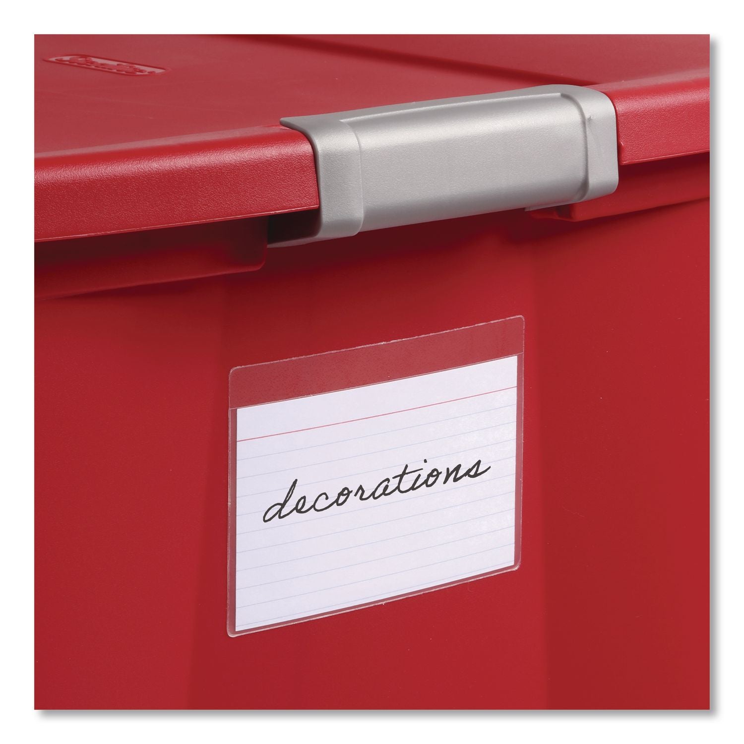 Cardinal Self-Adhesive Polypropylene Pockets - 3.6" Height x 5.3" Width - 100 mil Thickness - 1 x Card Capacity - 5" x 3" Sheet - Ring Binder - Rectangular - Clear - Polypropylene - 100 / Box