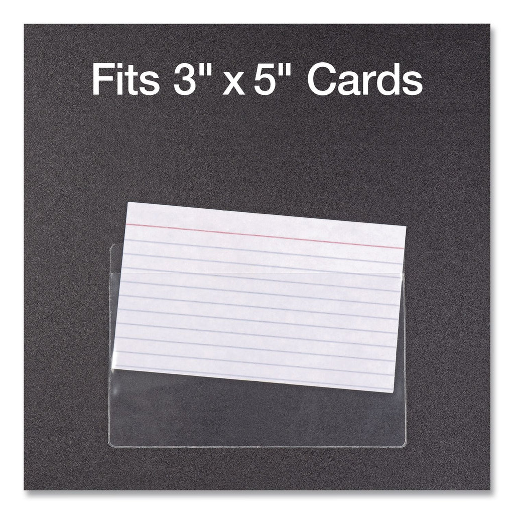 Cardinal Self-Adhesive Polypropylene Pockets - 3.6" Height x 5.3" Width - 100 mil Thickness - 1 x Card Capacity - 5" x 3" Sheet - Ring Binder - Rectangular - Clear - Polypropylene - 100 / Box