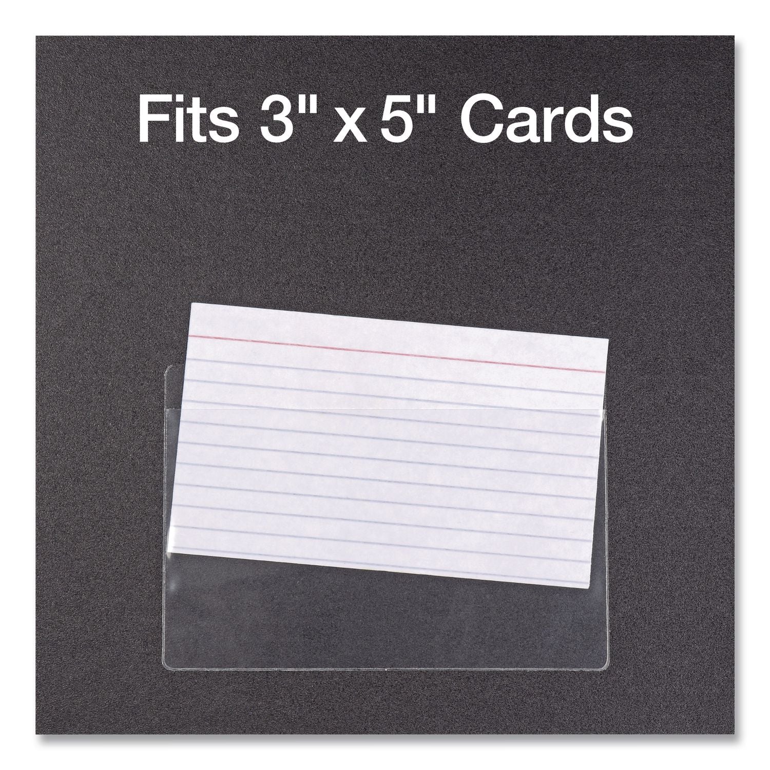 Cardinal Self-Adhesive Polypropylene Pockets - 3.6" Height x 5.3" Width - 100 mil Thickness - 1 x Card Capacity - 5" x 3" Sheet - Ring Binder - Rectangular - Clear - Polypropylene - 100 / Box