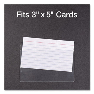 Cardinal Self-Adhesive Polypropylene Pockets - 3.6" Height x 5.3" Width - 100 mil Thickness - 1 x Card Capacity - 5" x 3" Sheet - Ring Binder - Rectangular - Clear - Polypropylene - 100 / Box