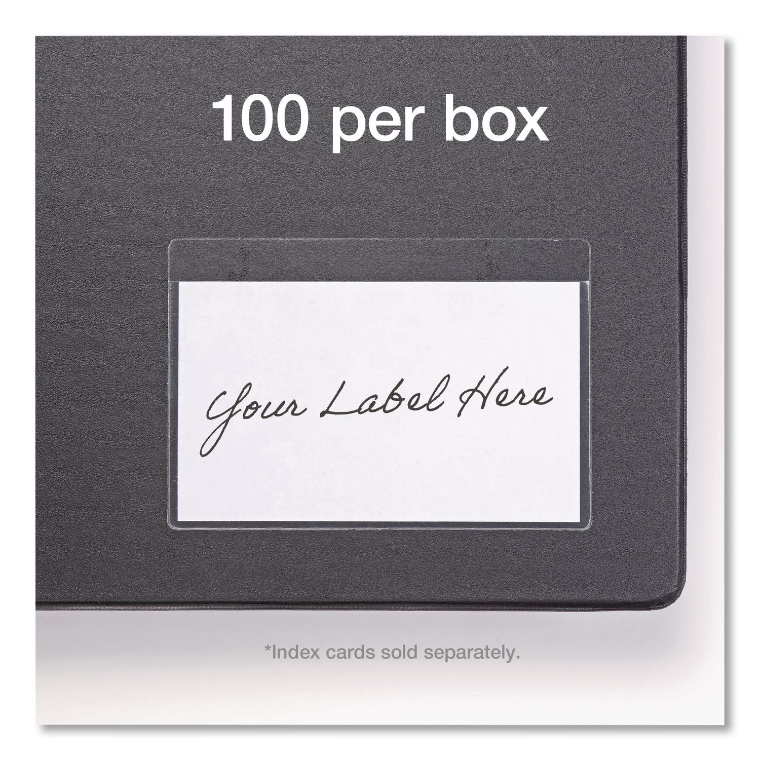 Cardinal Self-Adhesive Polypropylene Pockets - 3.6" Height x 5.3" Width - 100 mil Thickness - 1 x Card Capacity - 5" x 3" Sheet - Ring Binder - Rectangular - Clear - Polypropylene - 100 / Box