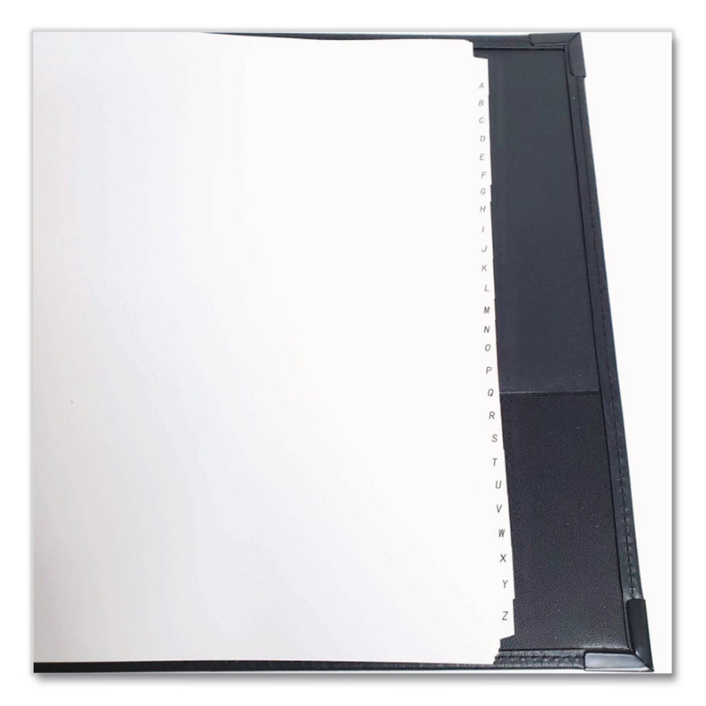 Cardinal Stafford Business Card Ring Binders - 200 Capacity - 8.50" Width x 11" Length - 3-ring Binding - Refillable - Black Vinyl Cover