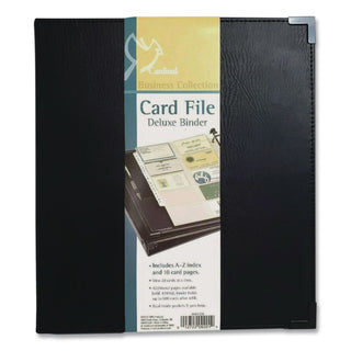 Cardinal Stafford Business Card Ring Binders - 200 Capacity - 8.50" Width x 11" Length - 3-ring Binding - Refillable - Black Vinyl Cover