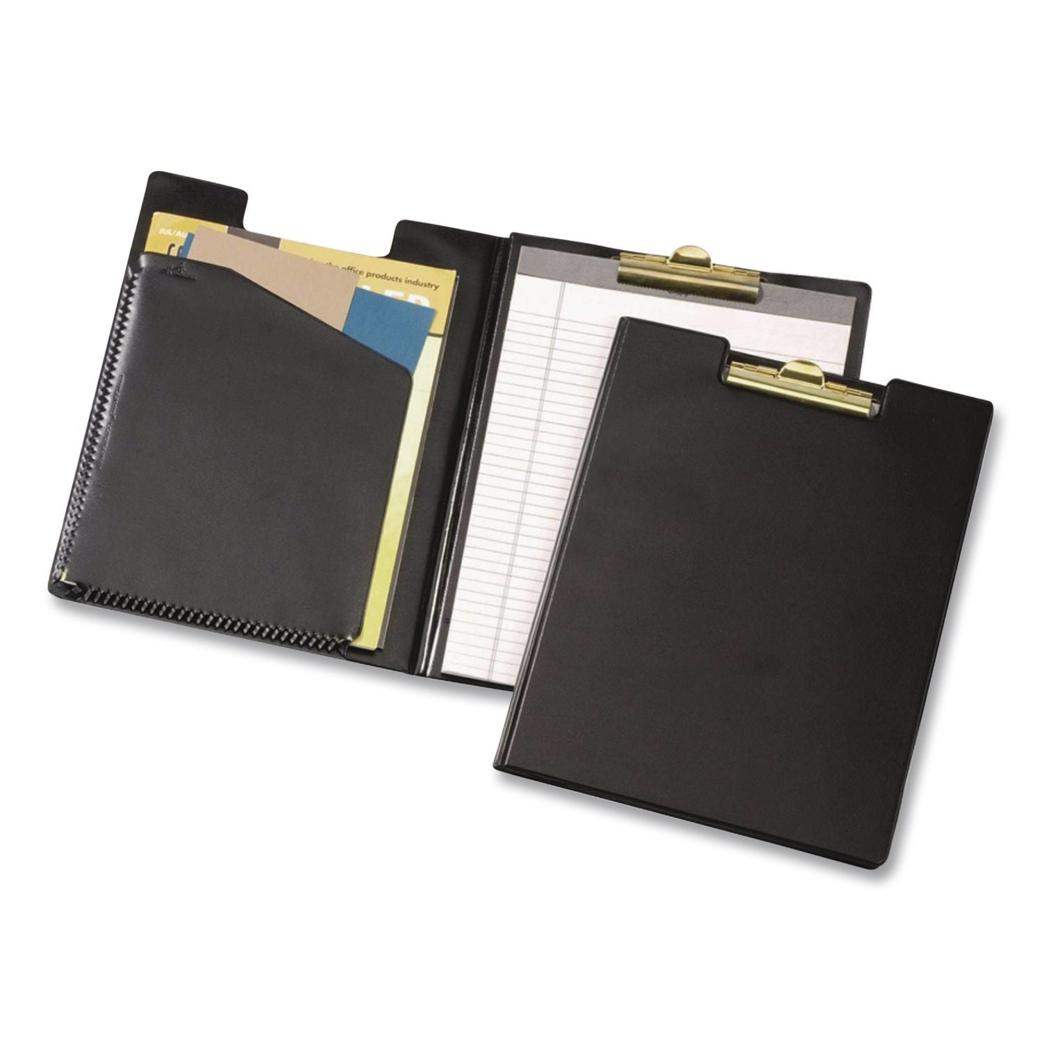 Cardinal 252 610 Letter Pad Folio - 8 1/2" x 11" - 100 Sheet Capacity - 1 Inside Front Pocket(s) - Vinyl, Polyvinyl Chloride (PVC) - Black - 1 Each