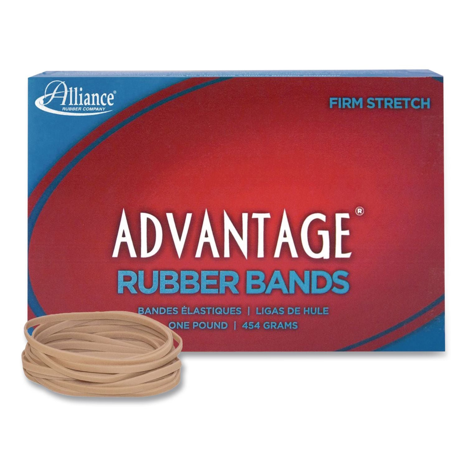 Alliance Rubber 26335 Advantage Rubber Bands - Size #33 - Approx. 600 Bands - 3 1/2" x 1/8" - Natural Crepe - 1 lb Box