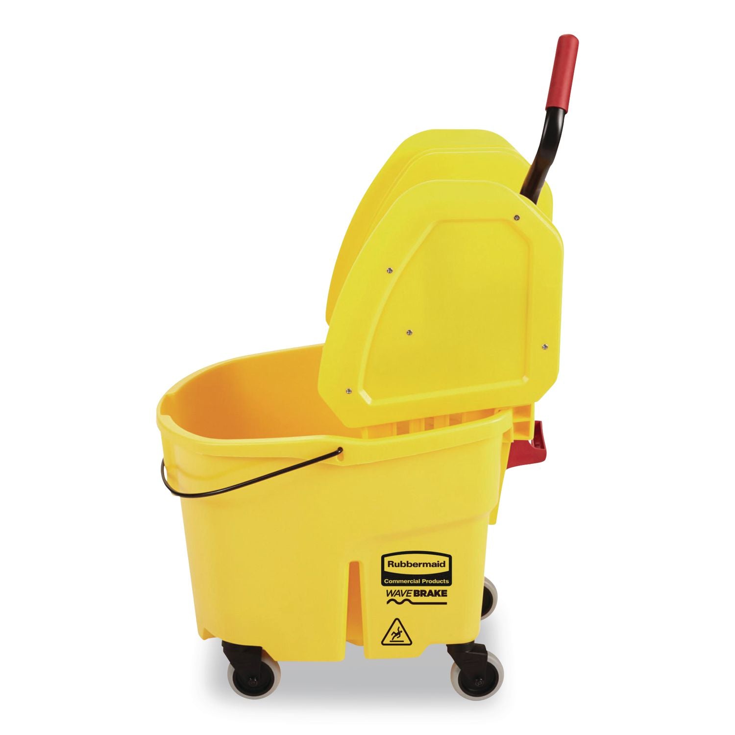 WaveBrake 2.0 Bucket/Wringer Combos, Down-Press, 35 qt, Plastic, Yellow