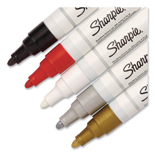 Sharpie Oil-Based Paint Marker - Medium Point - Medium Marker Point - Assorted Oil Based Ink - 5 / Pack