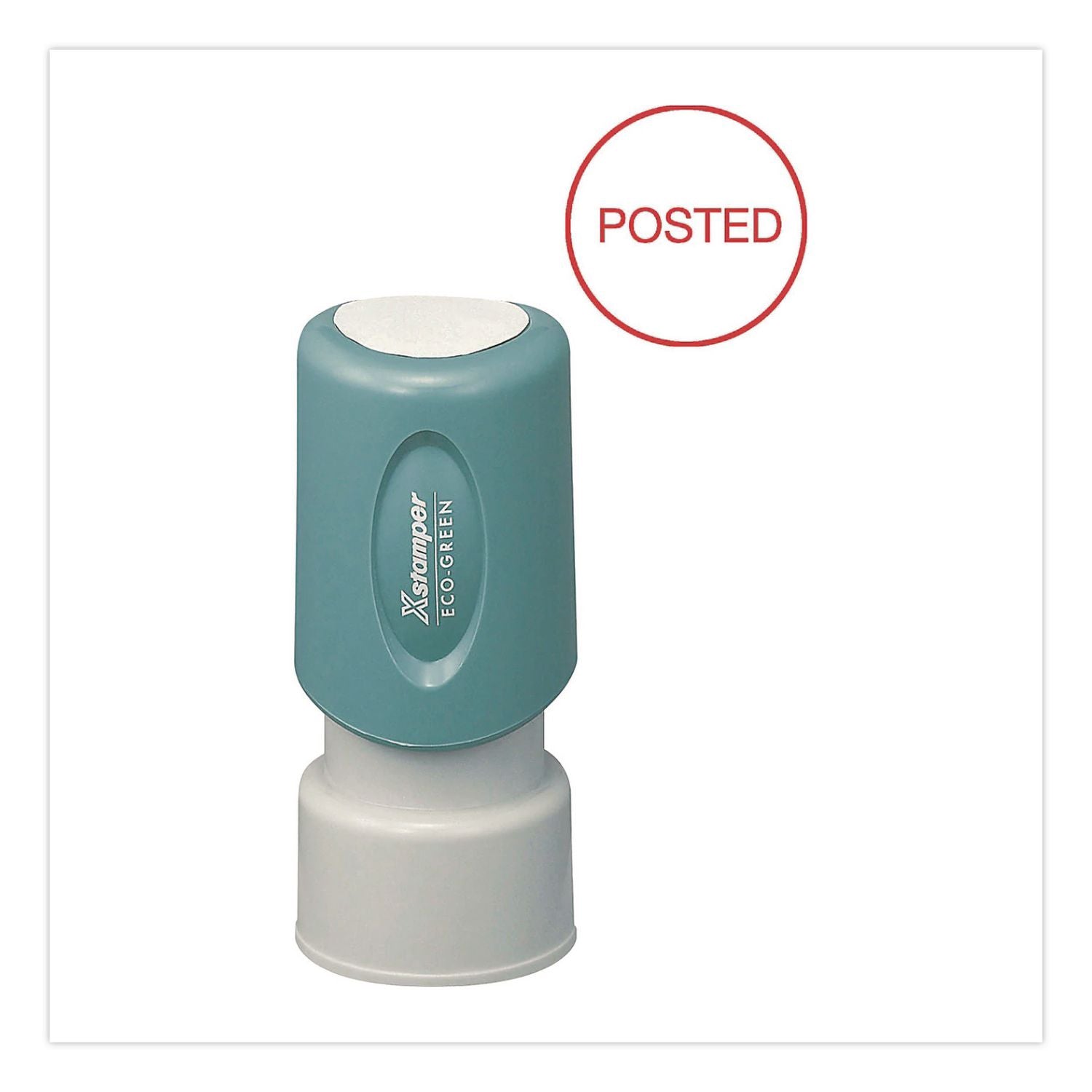 Xstamper Pre-Inked POSTED Stamp - Message Stamp - "POSTED" - 0.63" Impression Diameter - Red - Recycled - 1 Each