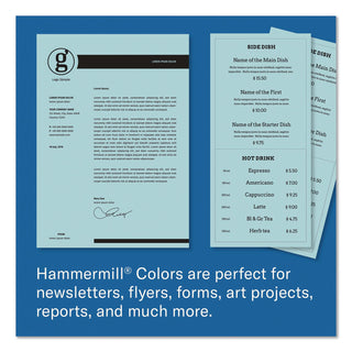 Hammermill Colors Recycled Copy Paper - Blue - Legal - 8 1/2" x 14" - 20 lb Basis Weight - Smooth - 500 / Ream - Sustainable Forestry Initiative (SFI) - Jam-free - Blue
