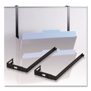 Officemate Adjustable Partition Hangers - 7" Length - Metal - Black - 2 / Pair
