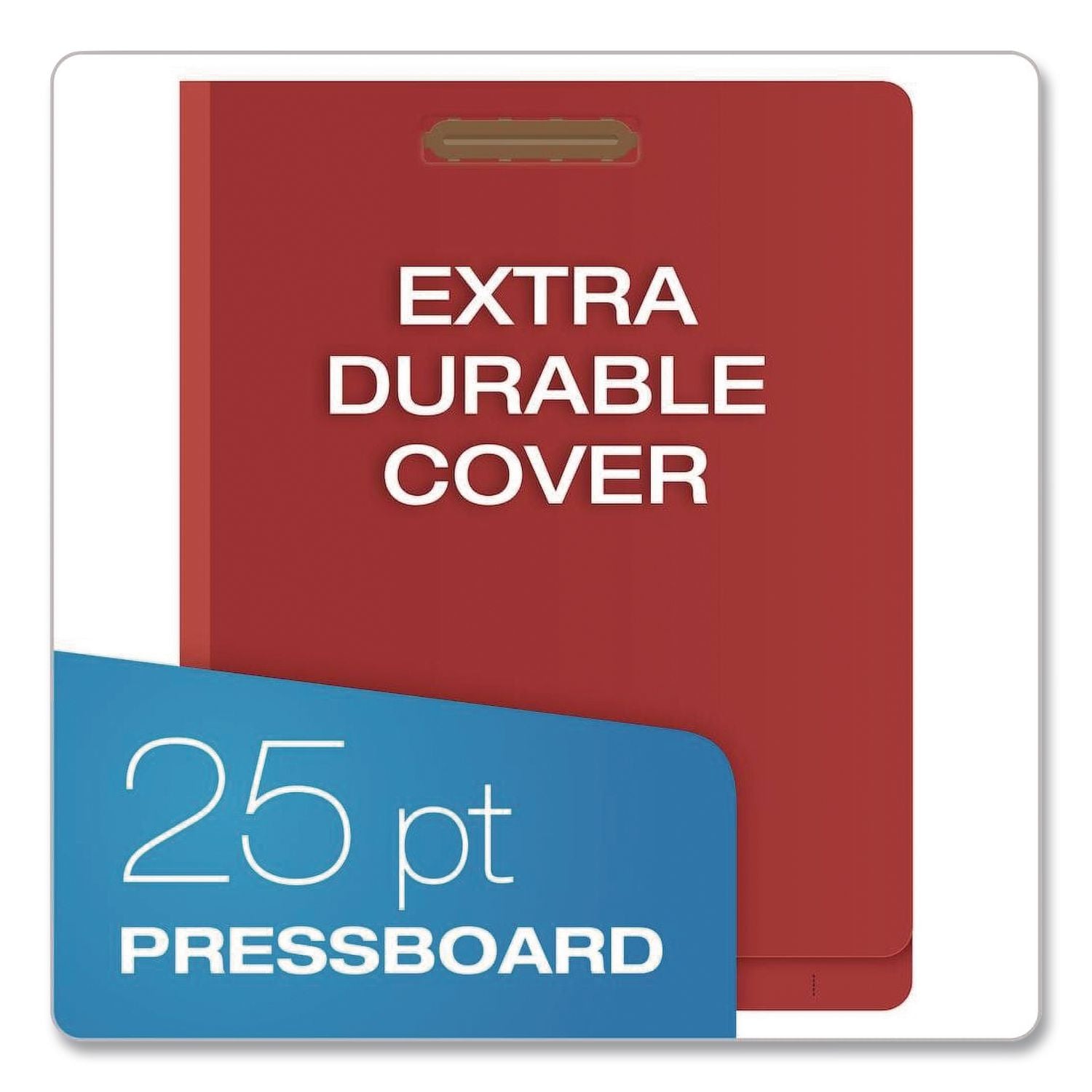 Pendaflex Letter Recycled Classification Folder - 8 1/2" x 11" - 3 1/2" Expansion - 2 Fastener(s) - 2" Fastener Capacity for Folder, 1" Fastener Capacity for Divider - 3 Divider(s) - Pressboard, Tyvek - Red - 60% Recycled - 10 / Box