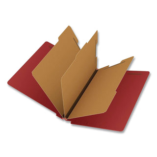 Pendaflex Letter Recycled Classification Folder - 8 1/2" x 11" - 3 1/2" Expansion - 2 Fastener(s) - 2" Fastener Capacity for Folder, 1" Fastener Capacity for Divider - 3 Divider(s) - Pressboard, Tyvek - Red - 60% Recycled - 10 / Box