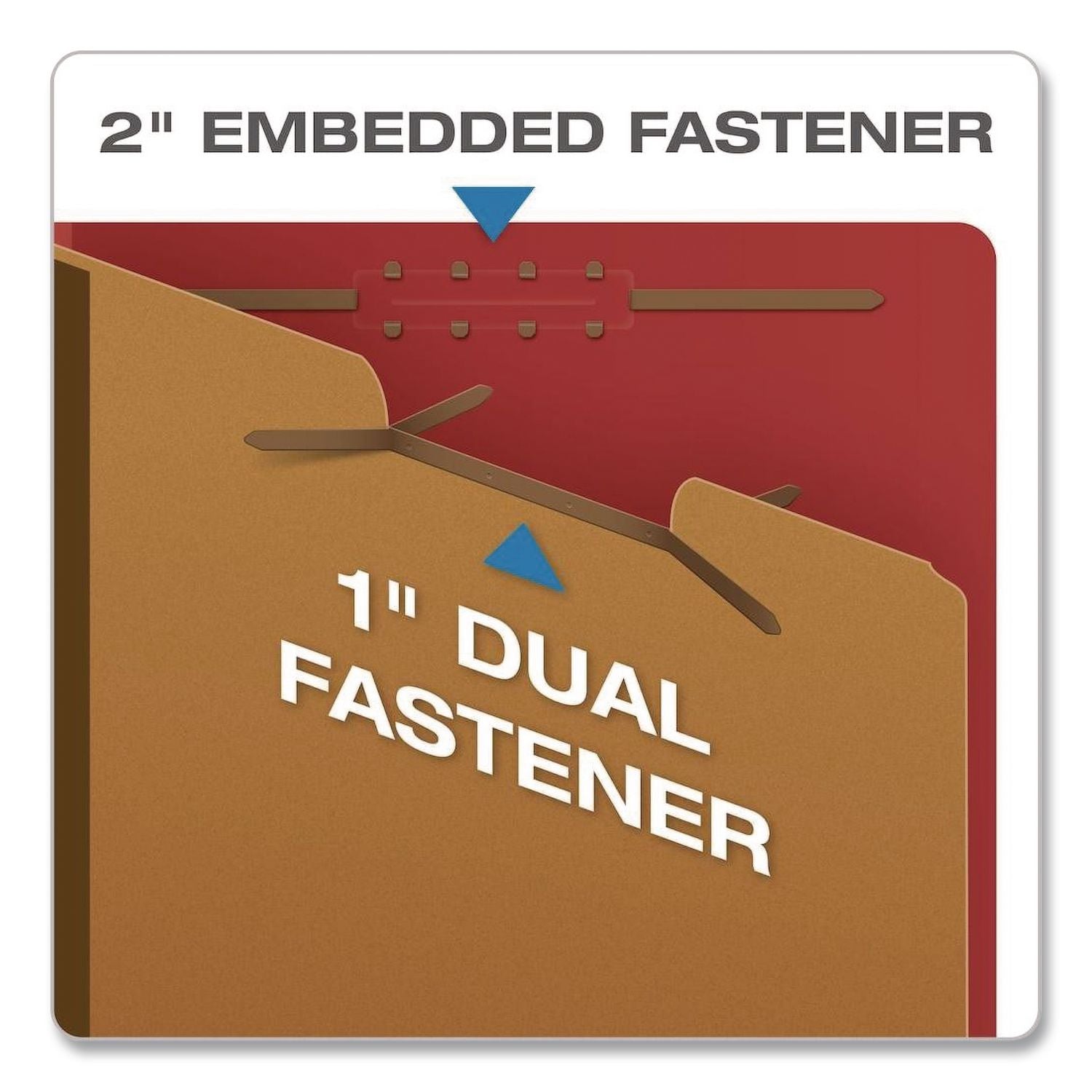 Pendaflex Letter Recycled Classification Folder - 8 1/2" x 11" - 3 1/2" Expansion - 2 Fastener(s) - 2" Fastener Capacity for Folder, 1" Fastener Capacity for Divider - 3 Divider(s) - Pressboard, Tyvek - Red - 60% Recycled - 10 / Box